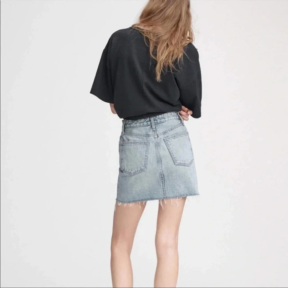 Rag & Bone front zip denim mini skirt in Mandy - Picture 5 of 14